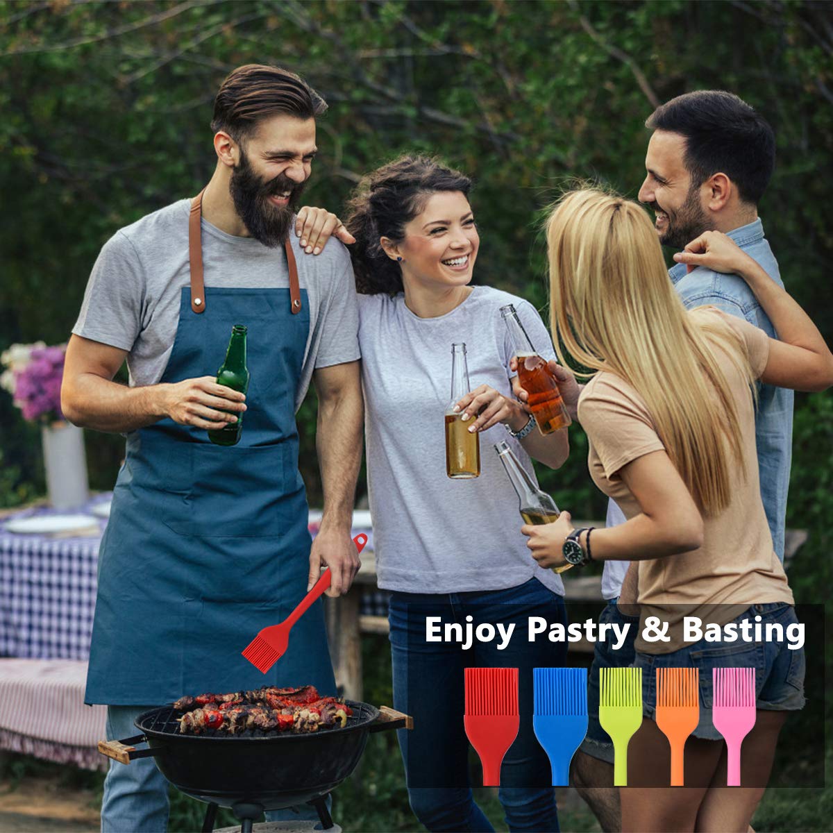 Hhyn dishwasher-safe silicone basting brushes for quick cleanup after cooking.