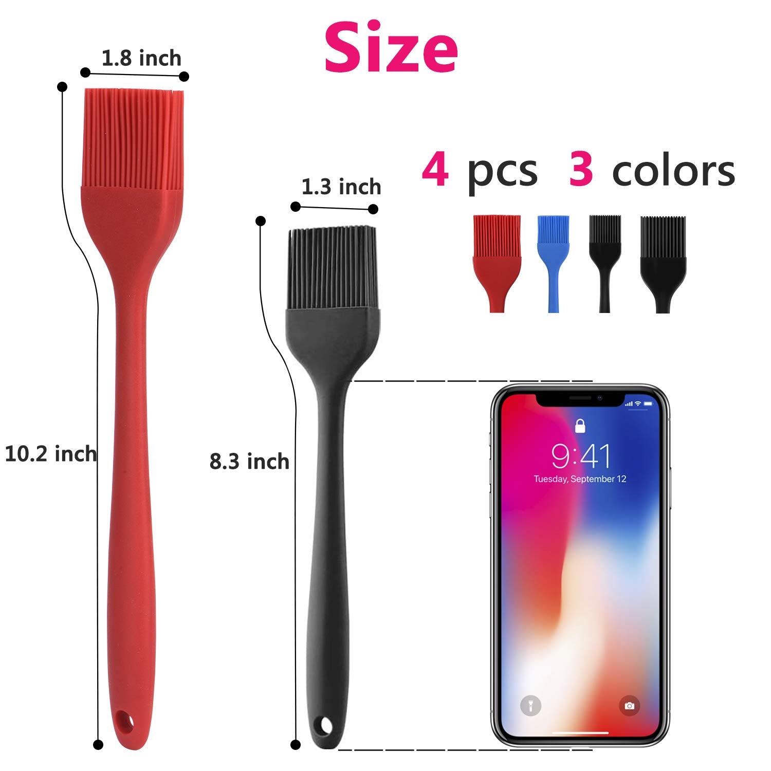 Hhyn large blue silicone basting brush for grilling sauces