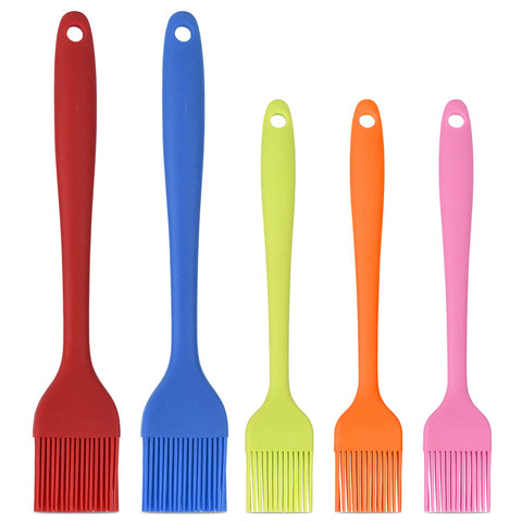 Hhyn large red silicone basting brush applying sauce evenly to grilled meat.