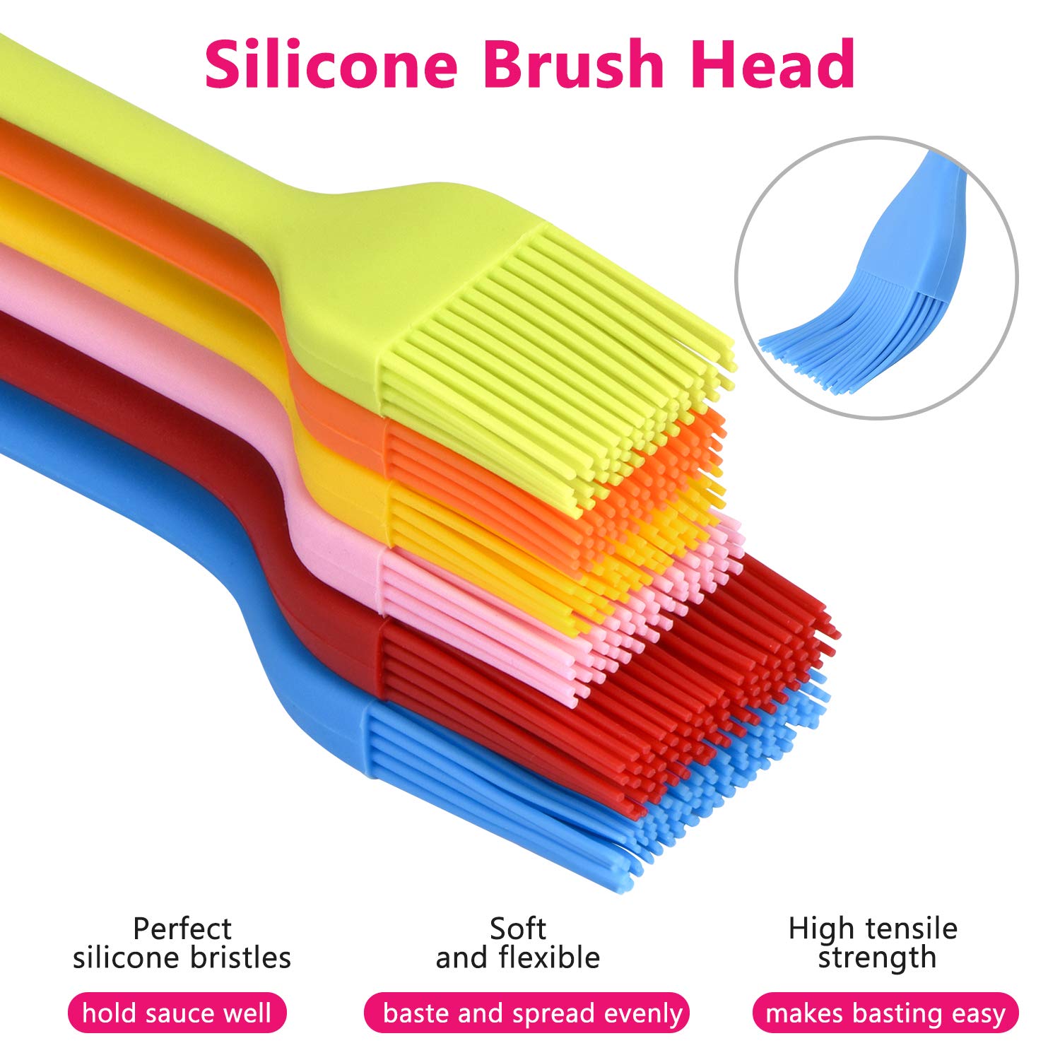 hhyn six-color silicone brush set variety helps flavor separation
