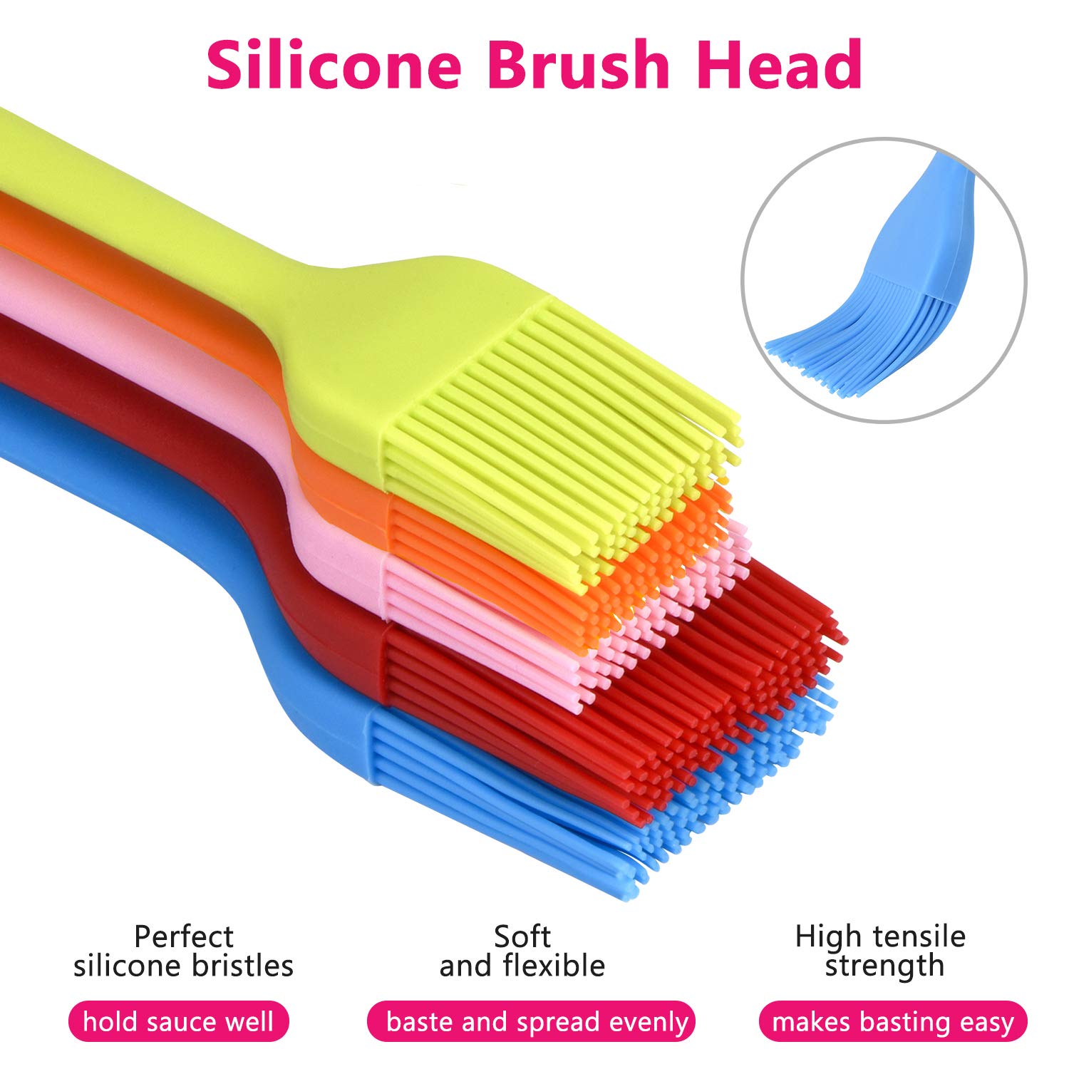 Hhyn small orange silicone pastry brush for precise butter and oil spreading.