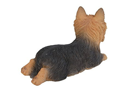 Indoor decor display of the Hi-Line Yorkshire Terrier resin statue