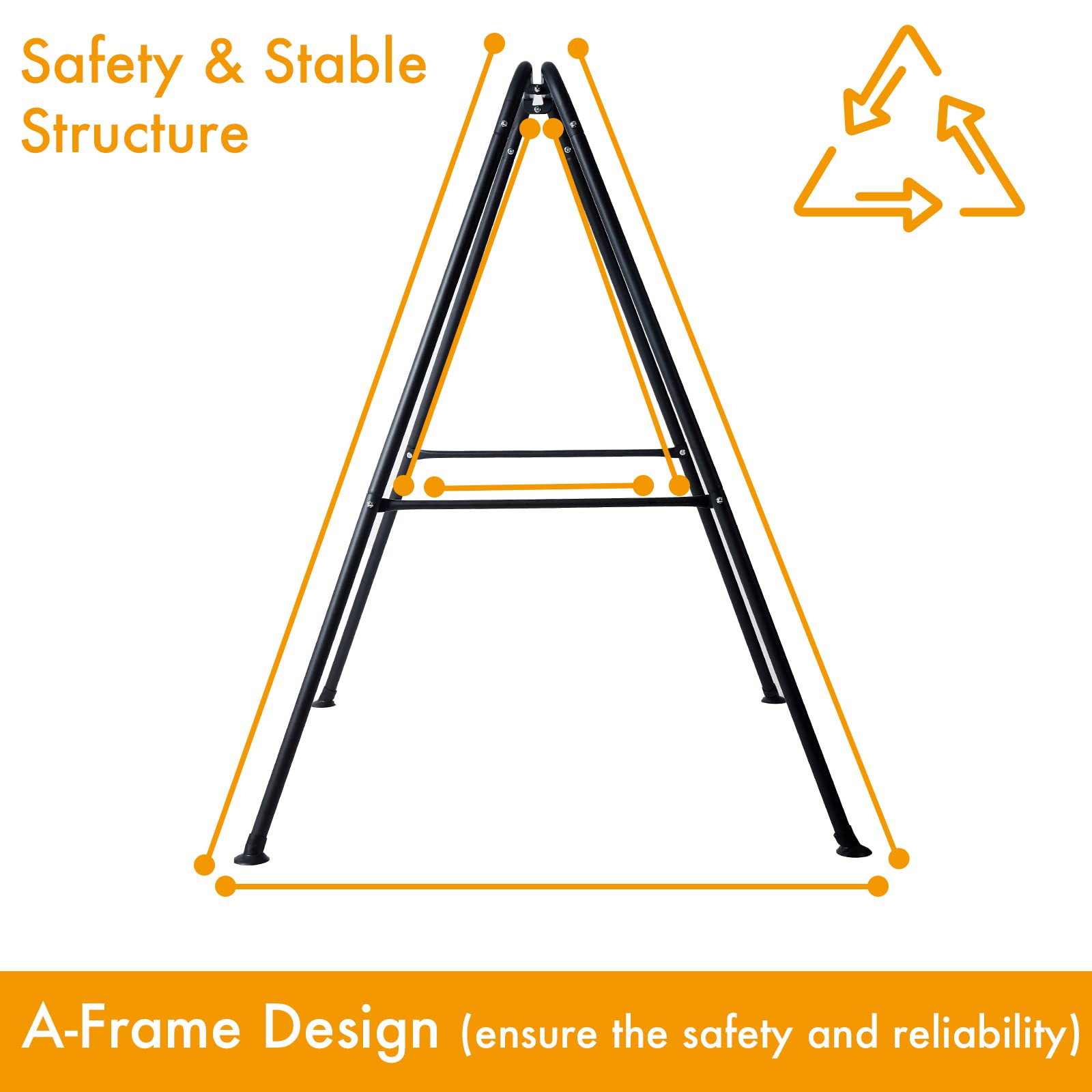 Hi-Na swing stand base design with four rubber bases for slip resistance