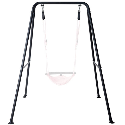 Hi-Na metal frame swing stand front view showing sturdy construction for outdoor use