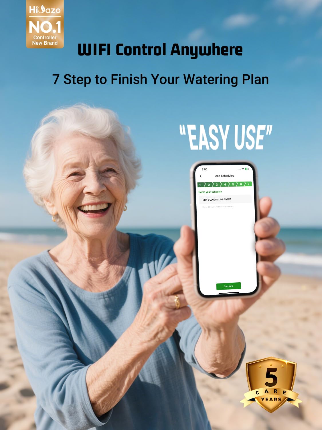 HiOazo app control dashboard shows real-time watering schedules from anywhere