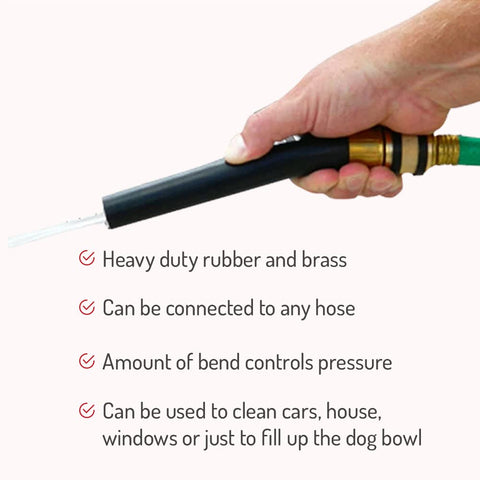 Hi-Tech Bend & Spray attaches to standard hose for universal fit.