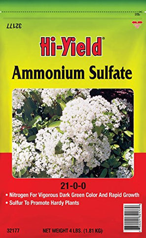 Hi-Yield ammonium sulfate granules providing rapid nutrient release for lawns.