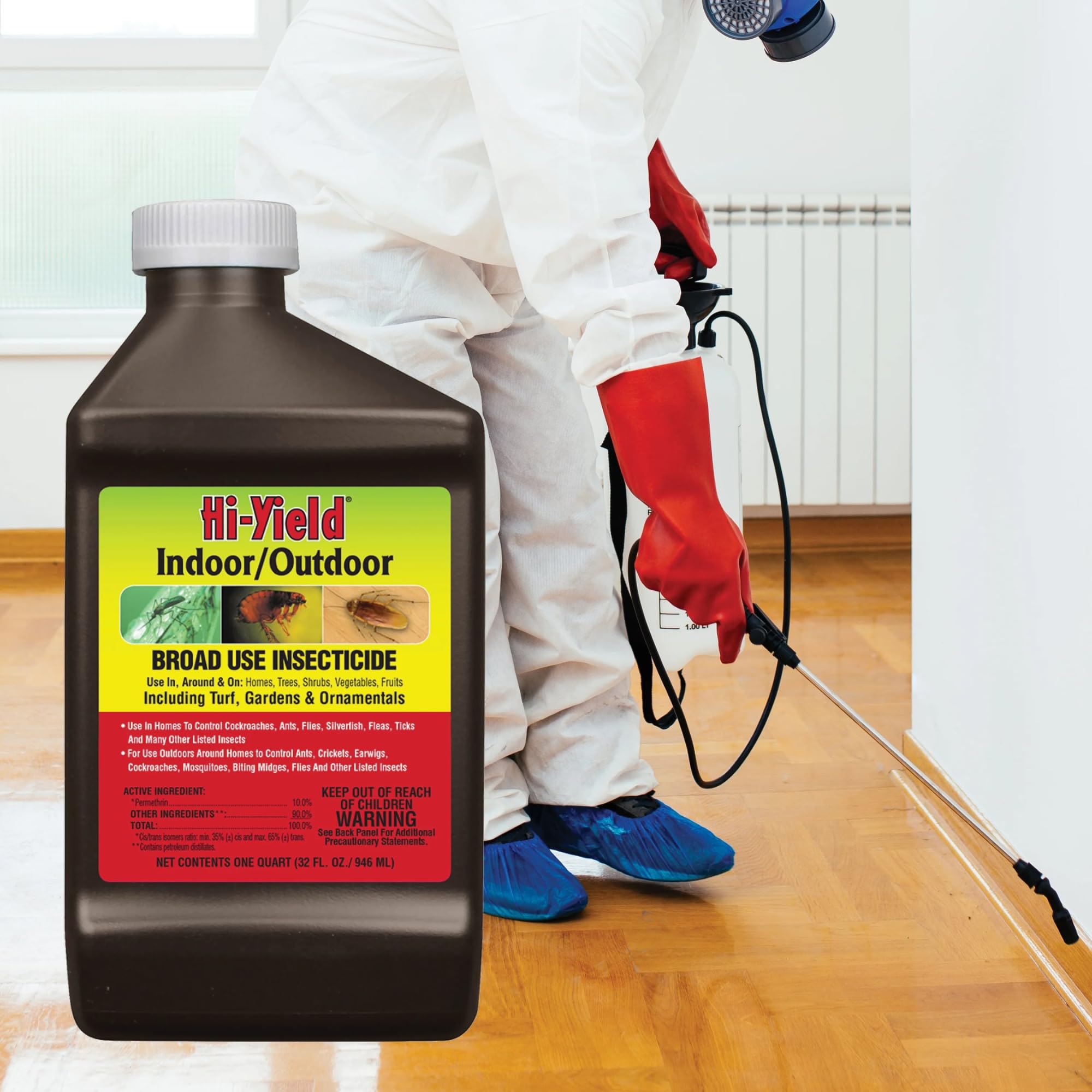 Hi-Yield insecticide tank sprayer application supports efficient lawn and garden treatment.