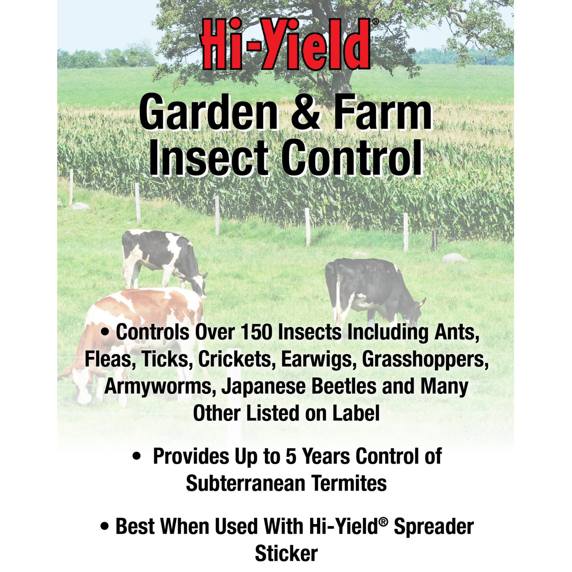 Hi-Yield spray used on lawn and garden beds to deter insects and protect foliage.