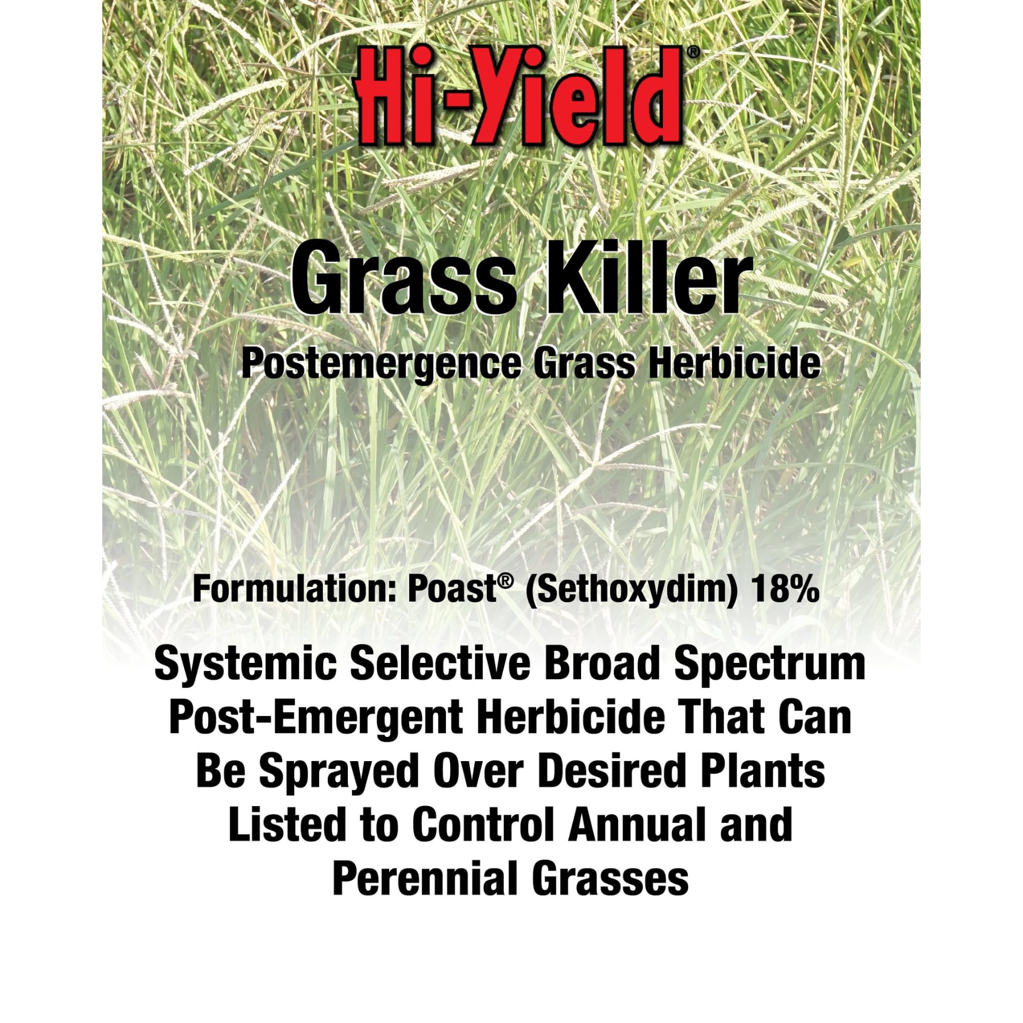 Hi-Yield Grass Killer being used for targeted weed control in a garden.