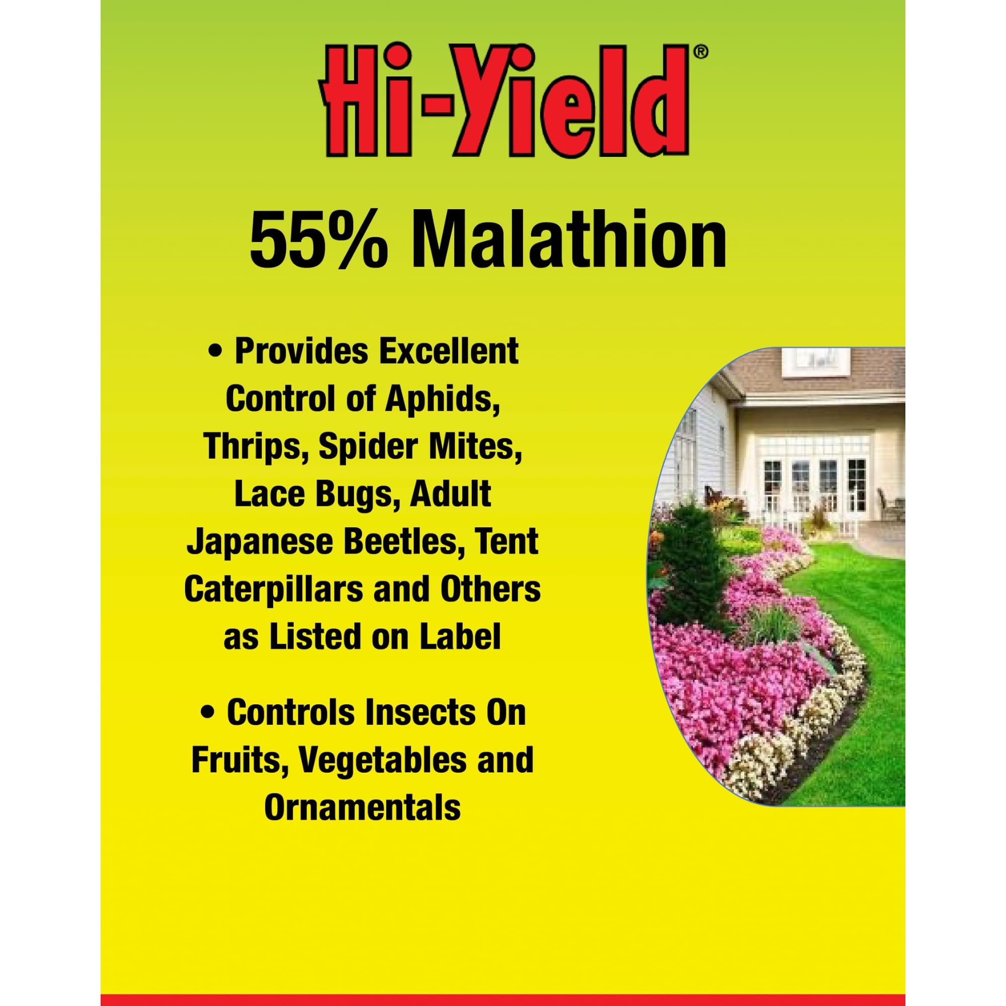 Hi-Yield Malathion Spray label information helps gardeners follow proper usage guidelines.