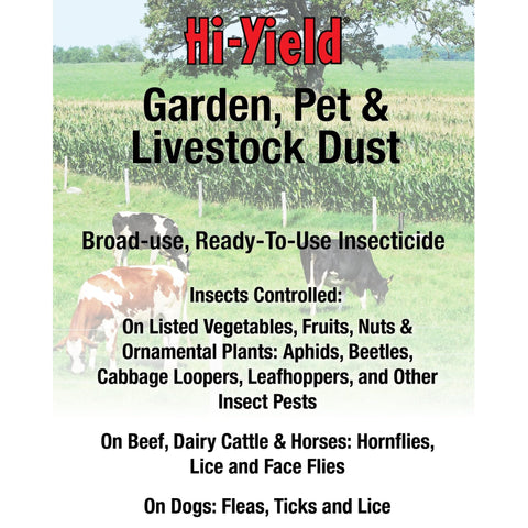 Hi-Yield safe-use around dogs and livestock for pest prevention.