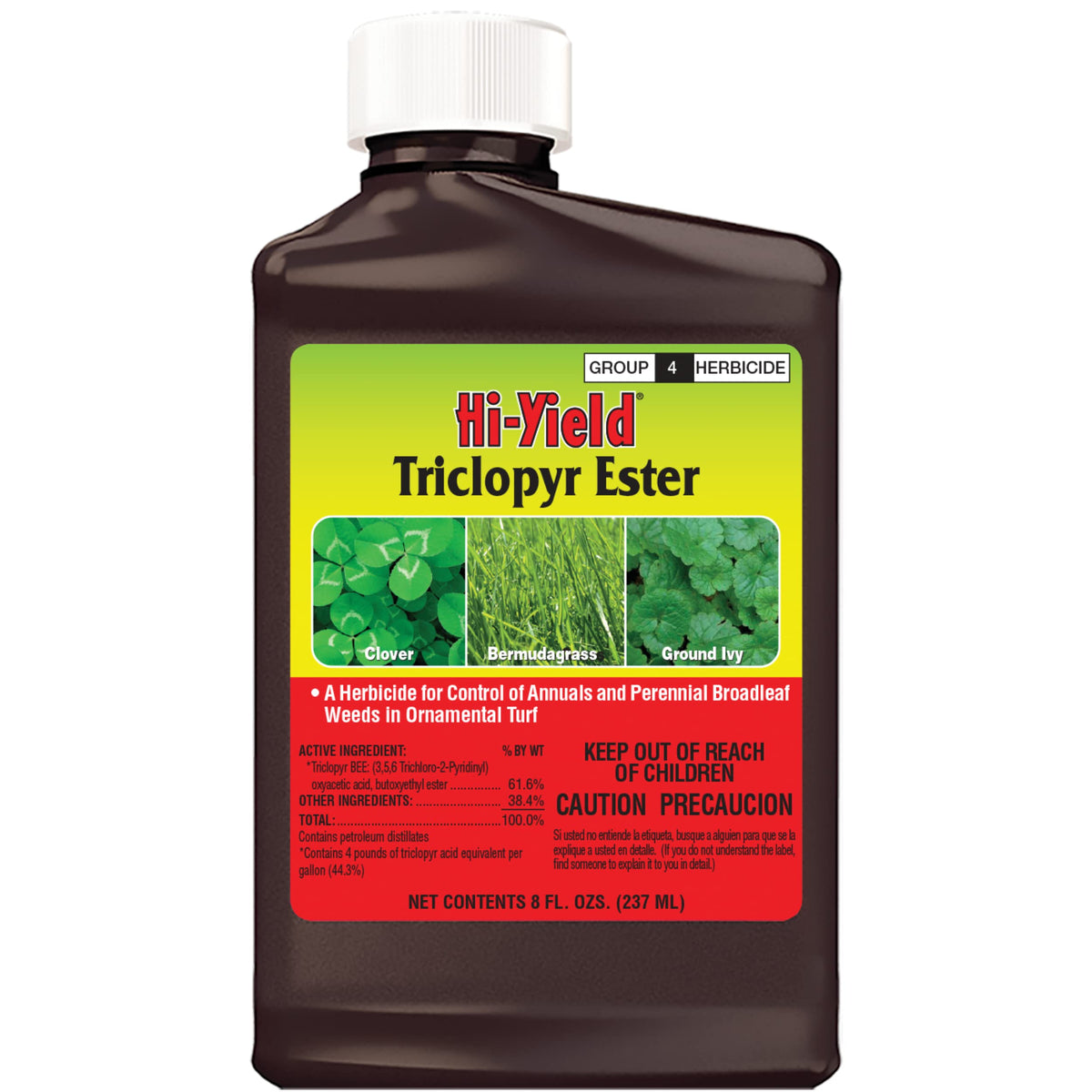 Hi-Yield Triclopyr Ester 8oz bottle for broadleaf weed control in turf