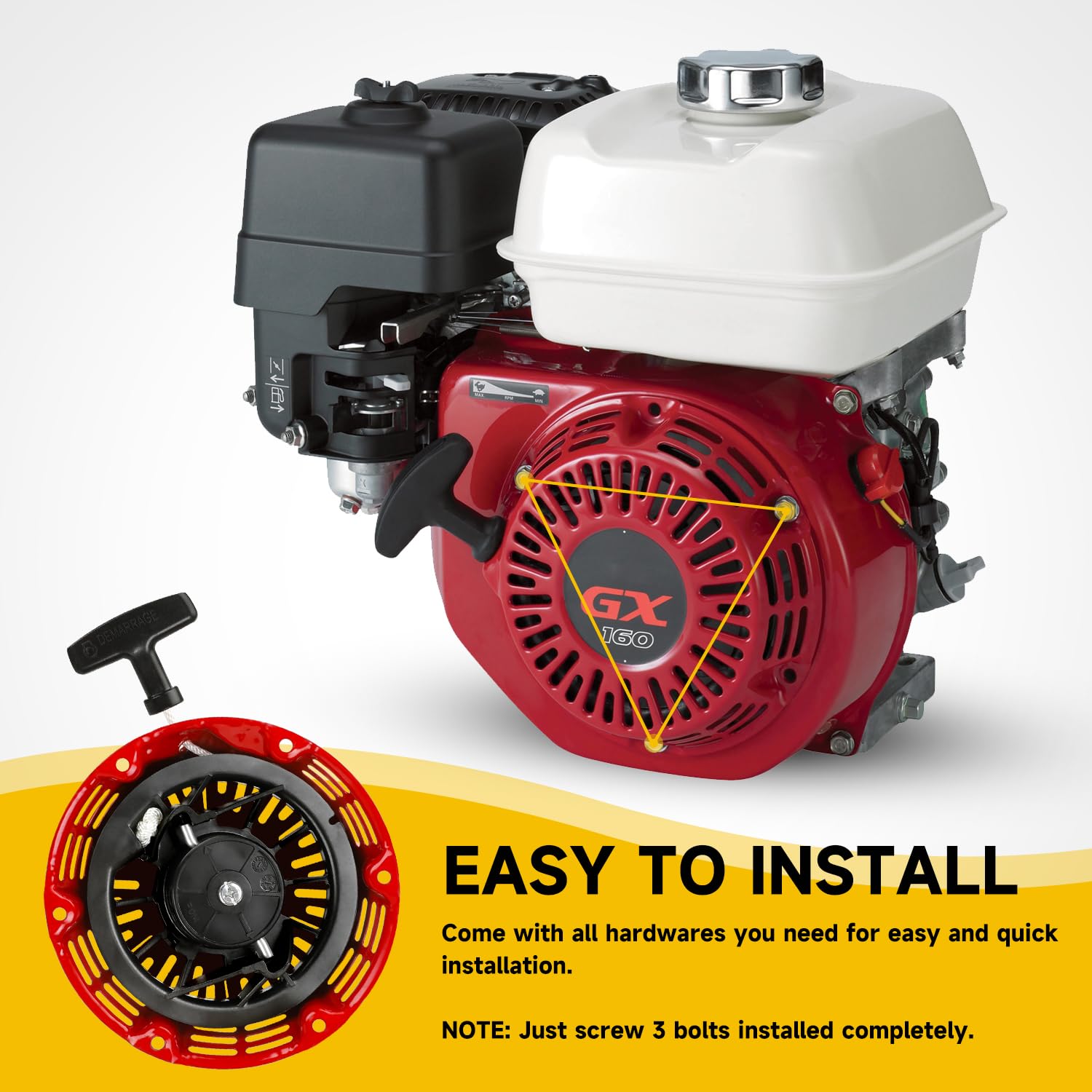 HIAORS mounting bolts simplify secure starter installation.