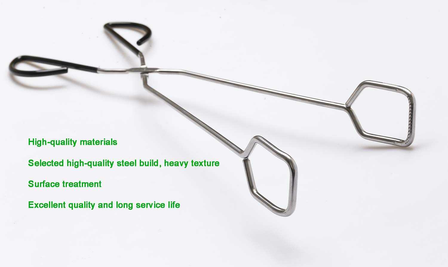 Hiash 16in kitchen scissor tongs heat-resistant in action at high heat.