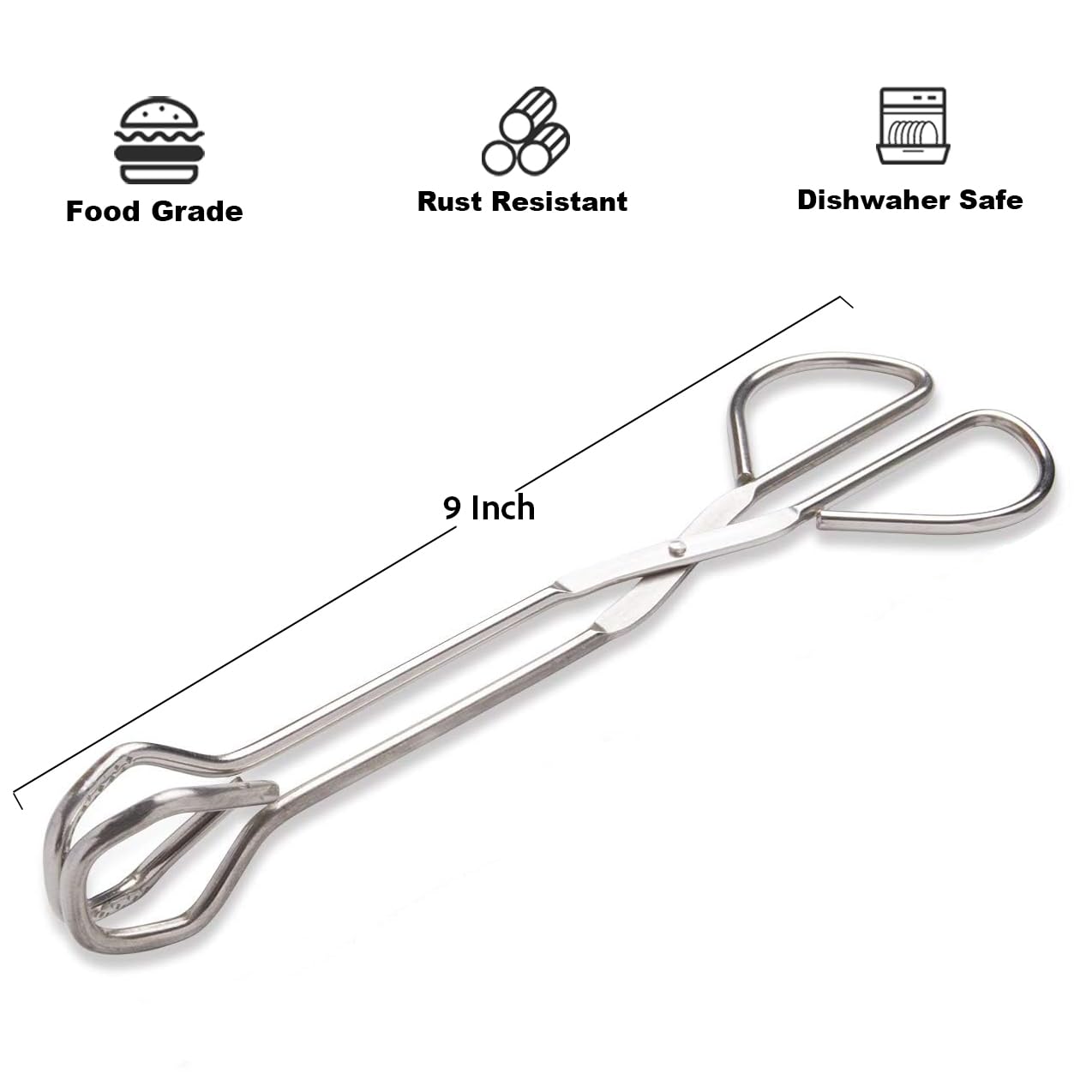 Hiash heavy-duty stainless steel tongs withstand heat for grilling