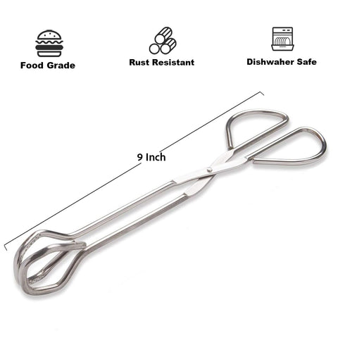 Hiash heavy-duty stainless steel tongs withstand heat for grilling