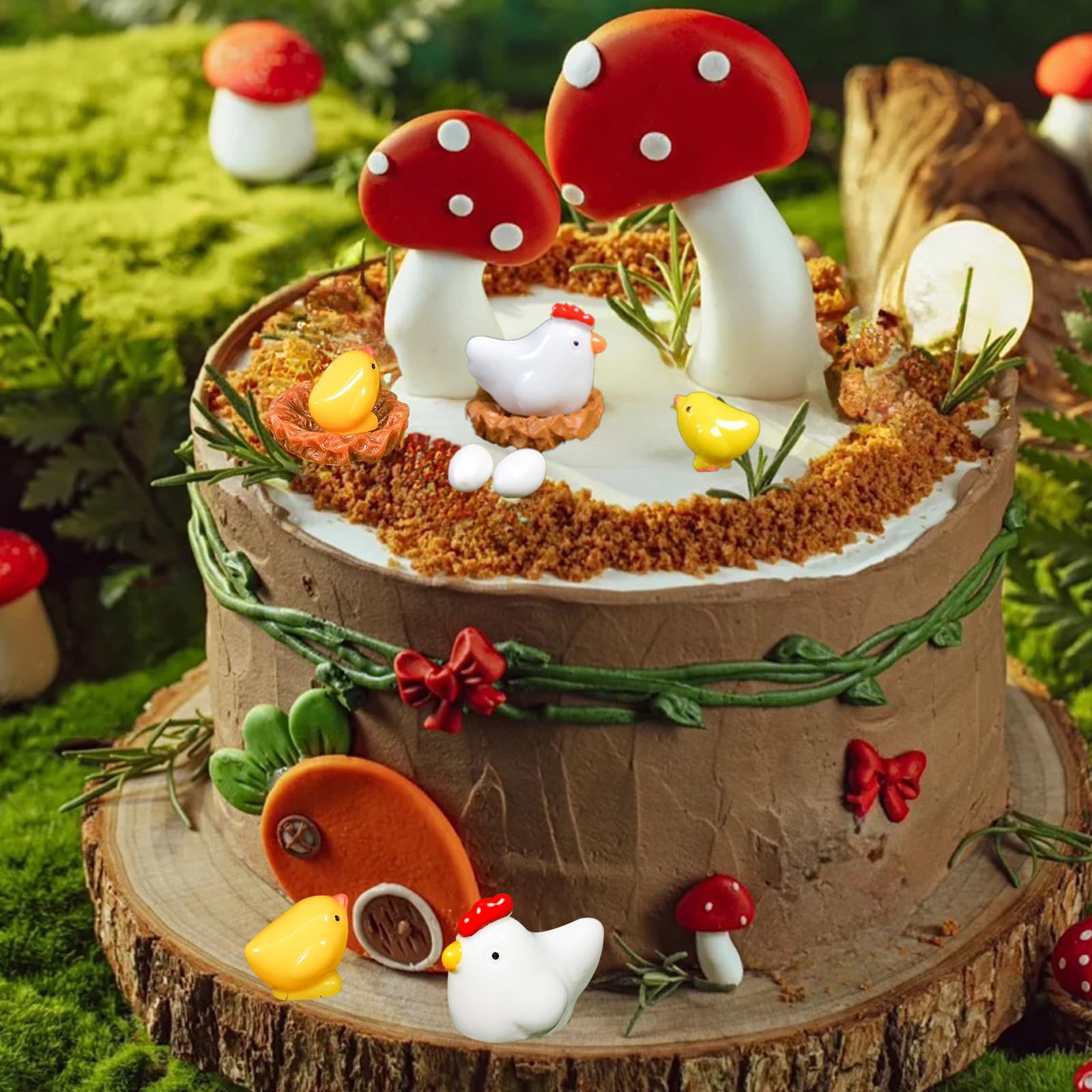 Hiawbon decorative chicken family enhances desk decor and conversation starters.