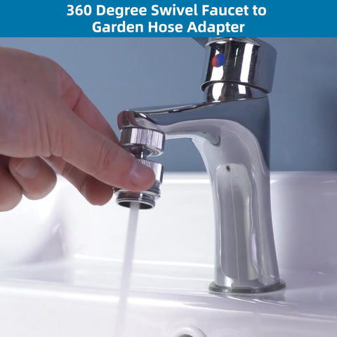 Hibbent 360-degree swivel allows flexible faucet extension to clean corners.