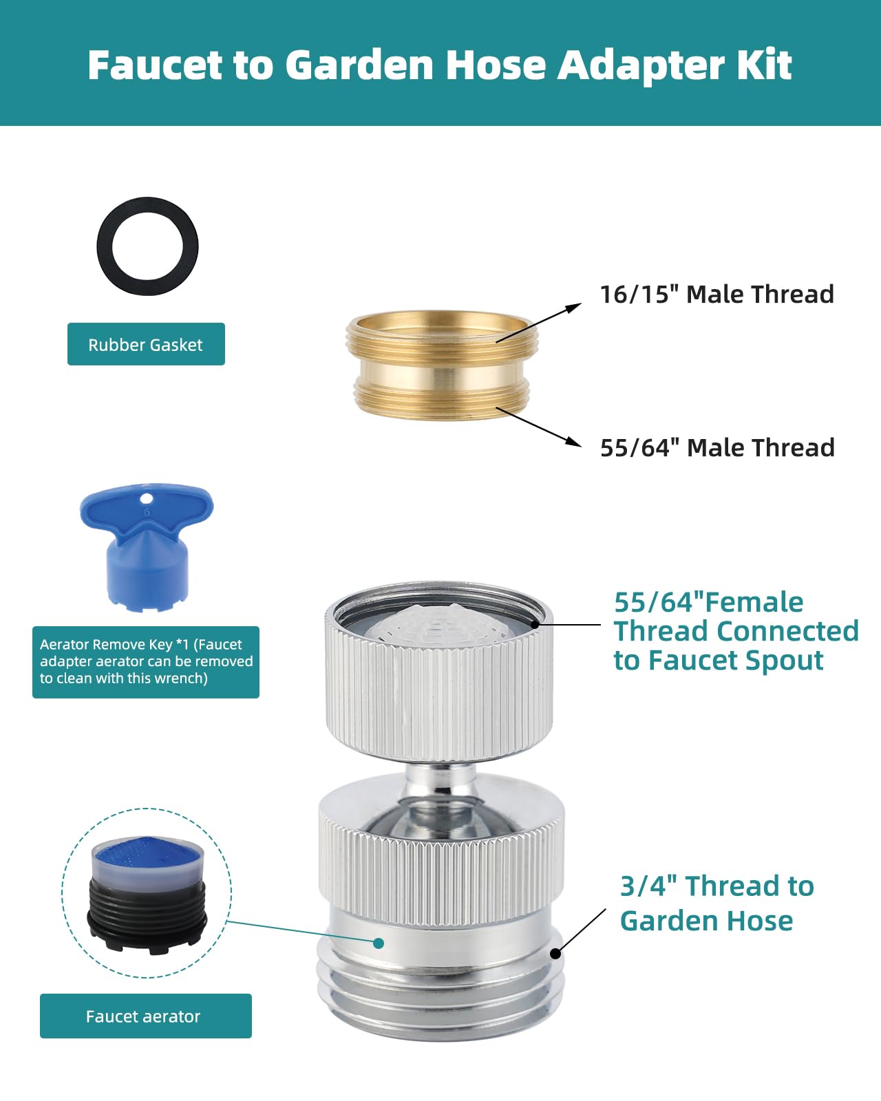 Hibbent solid brass construction offers durable, leak-resistant garden hose connections.