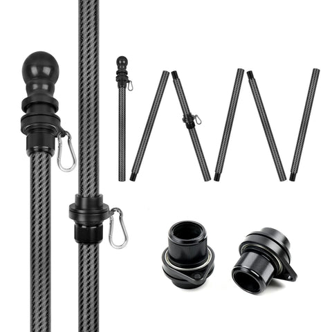 HIBLE 8ft carbon fiber flag pole for home use, lightweight and strong.