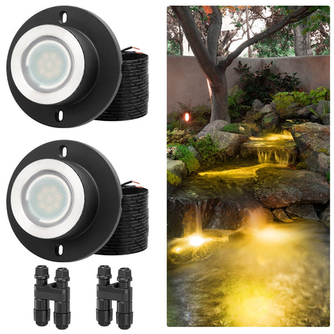 HIBOITEC 3W pond light underwater with warm glow for ponds.