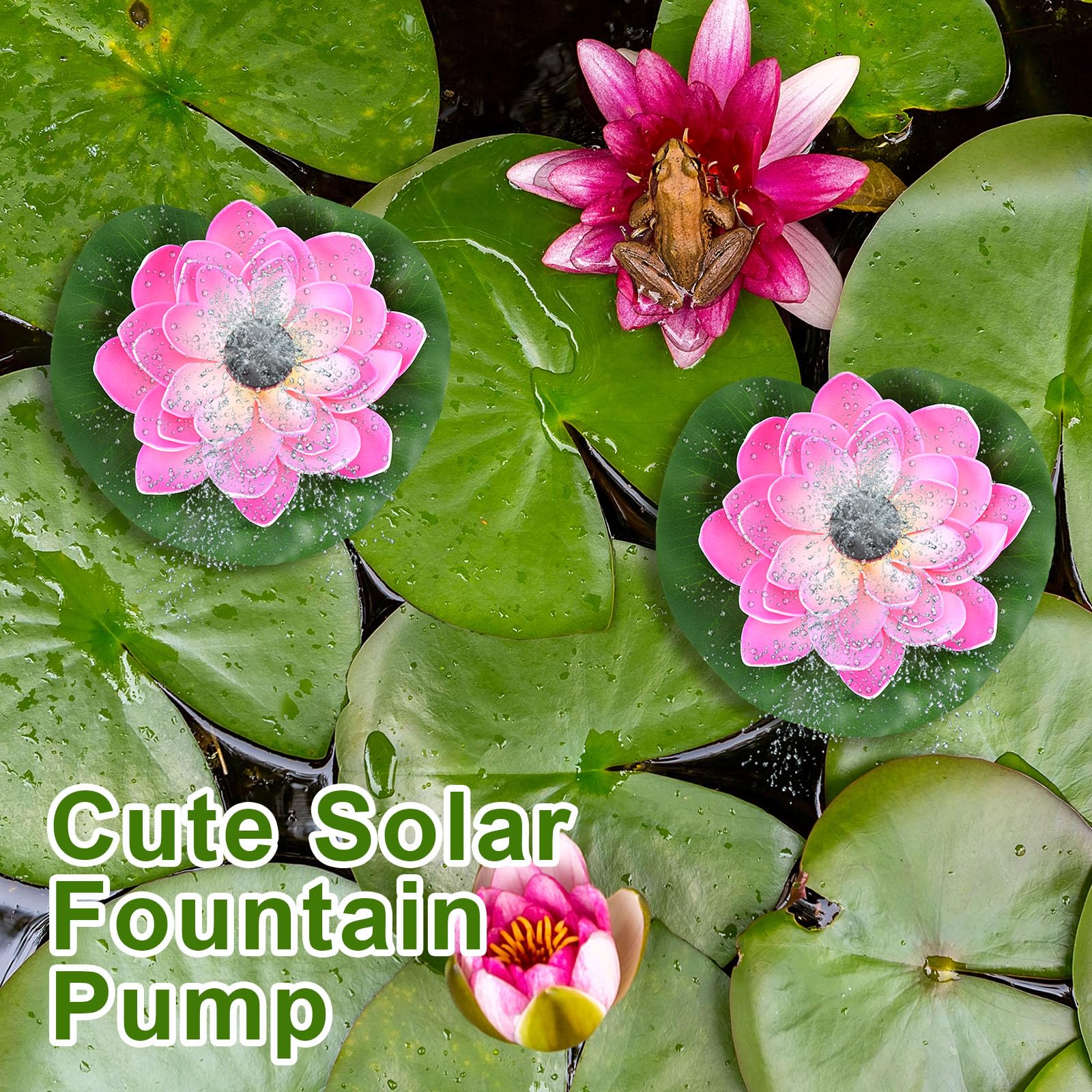 Hiboom 2-pack includes complete pump set for bird baths and small ponds.