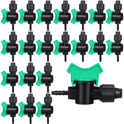 Hiboom 20-piece drip tape fittings with extended barb takeoff adapter and valve