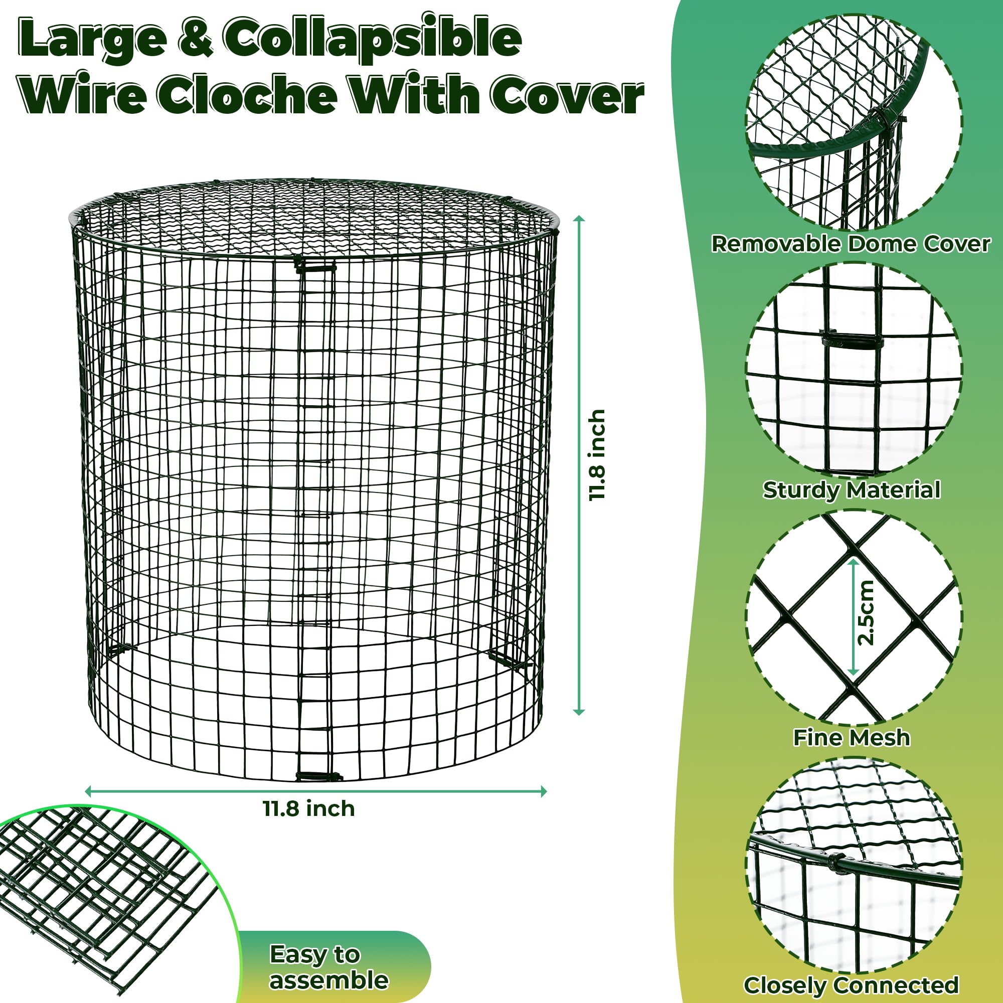 Hiboom dark green cage blends with garden beds while guarding veggies