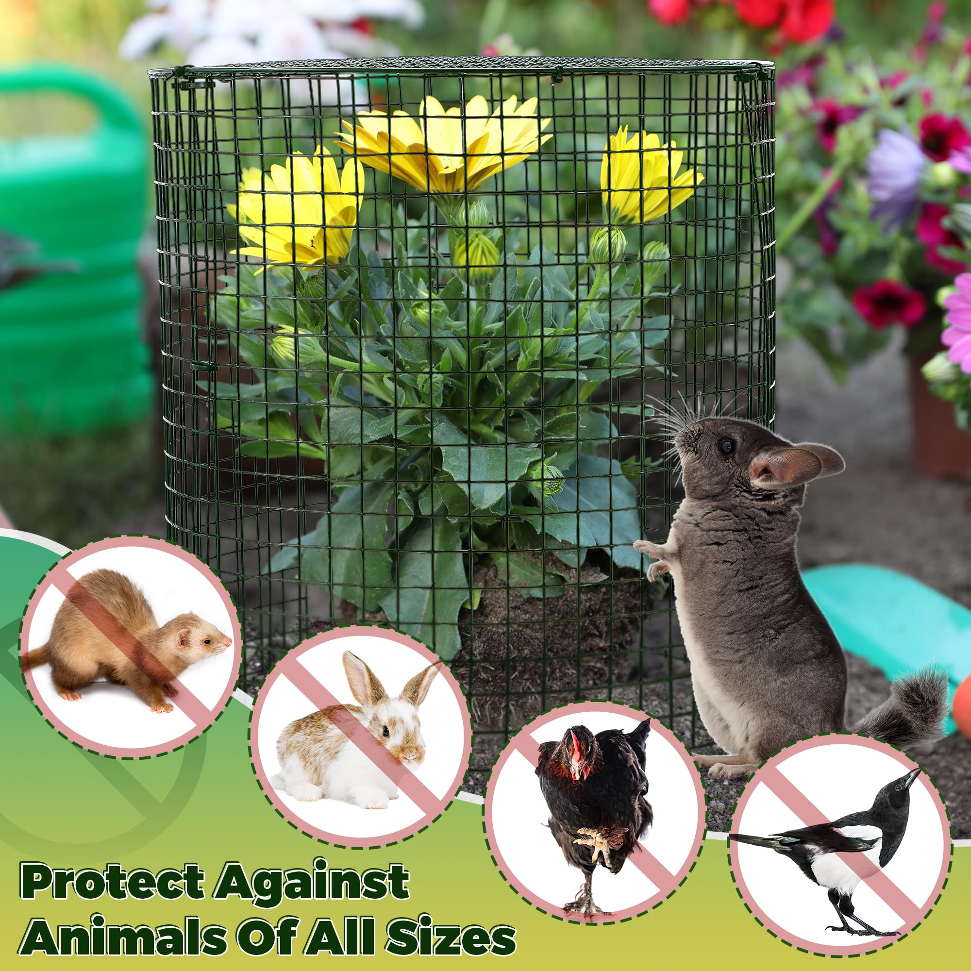 Hiboom square mesh panel protector offers durable garden defense with ample sun passage
