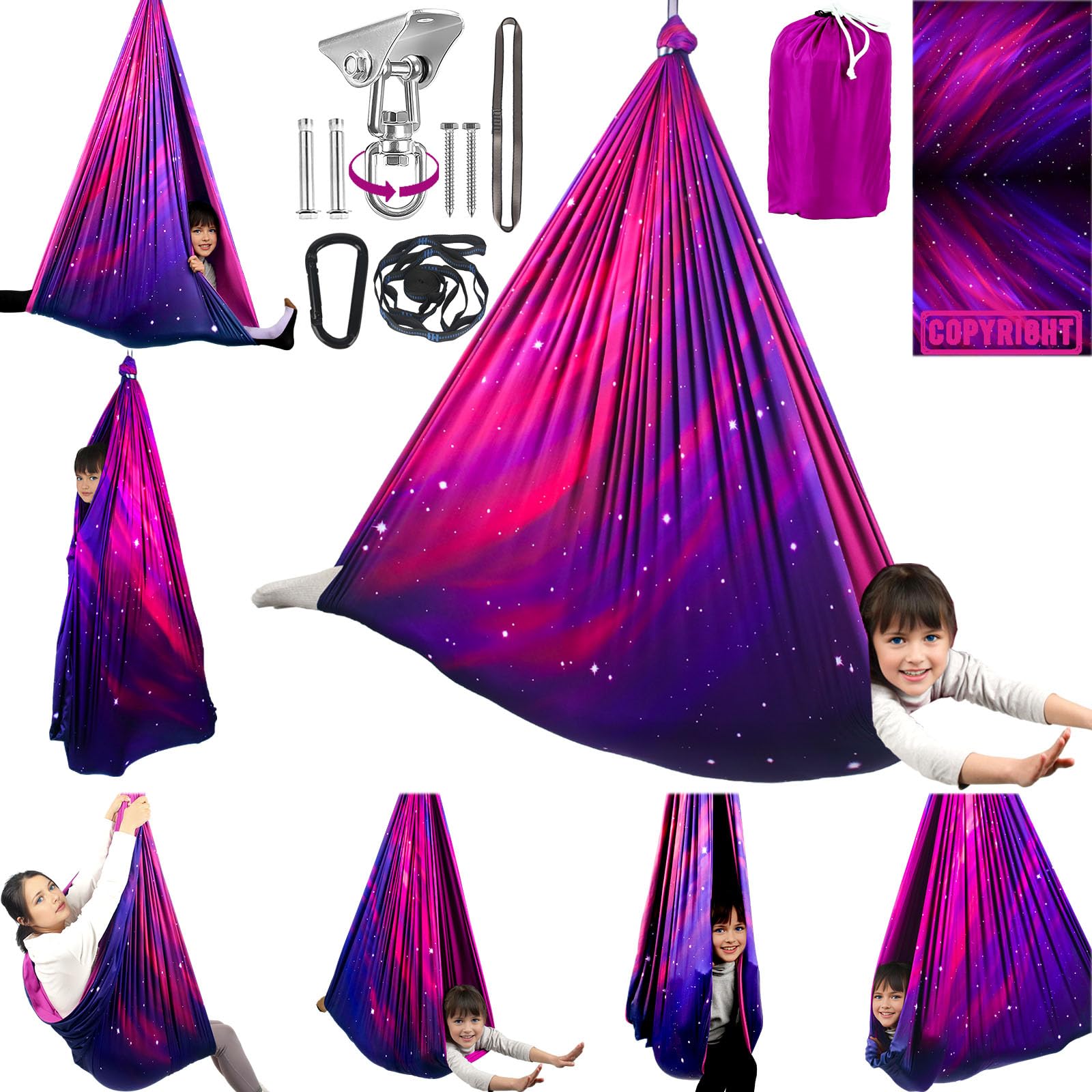 HiCamer double-layer sensory swing assembly for quick setup and secure use
