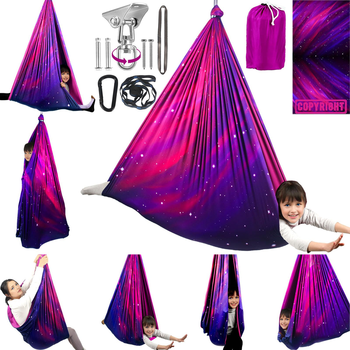 HiCamer double-layer sensory swing assembly for quick setup and secure use