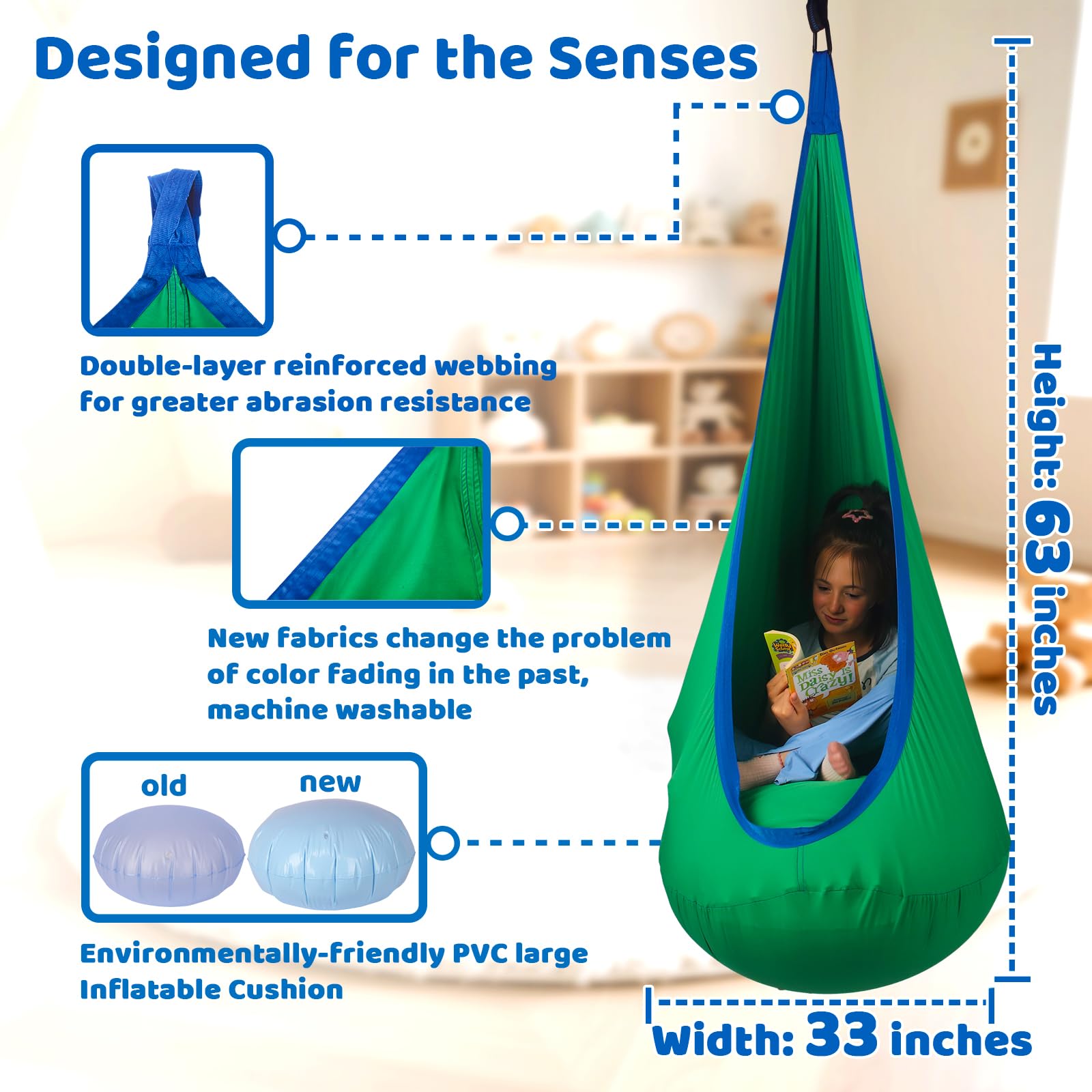 HiCamer inflatable cushion detail offering soft, stable support