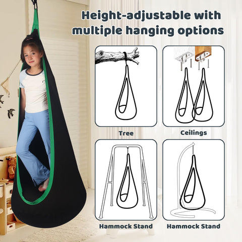 HiCamer swing supports up to 300 pounds for sturdy play