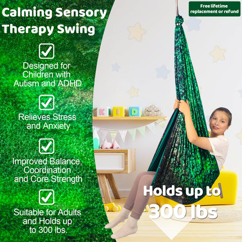 HiCamer Sensory Swing 360-degree hanger highlights versatile motion options