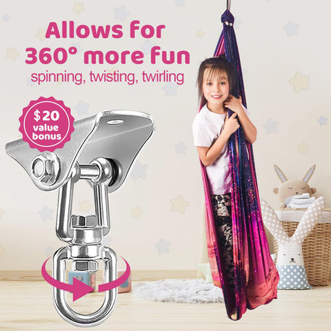 HiCamer sensory swing supporting up to 300 pounds for inclusive use