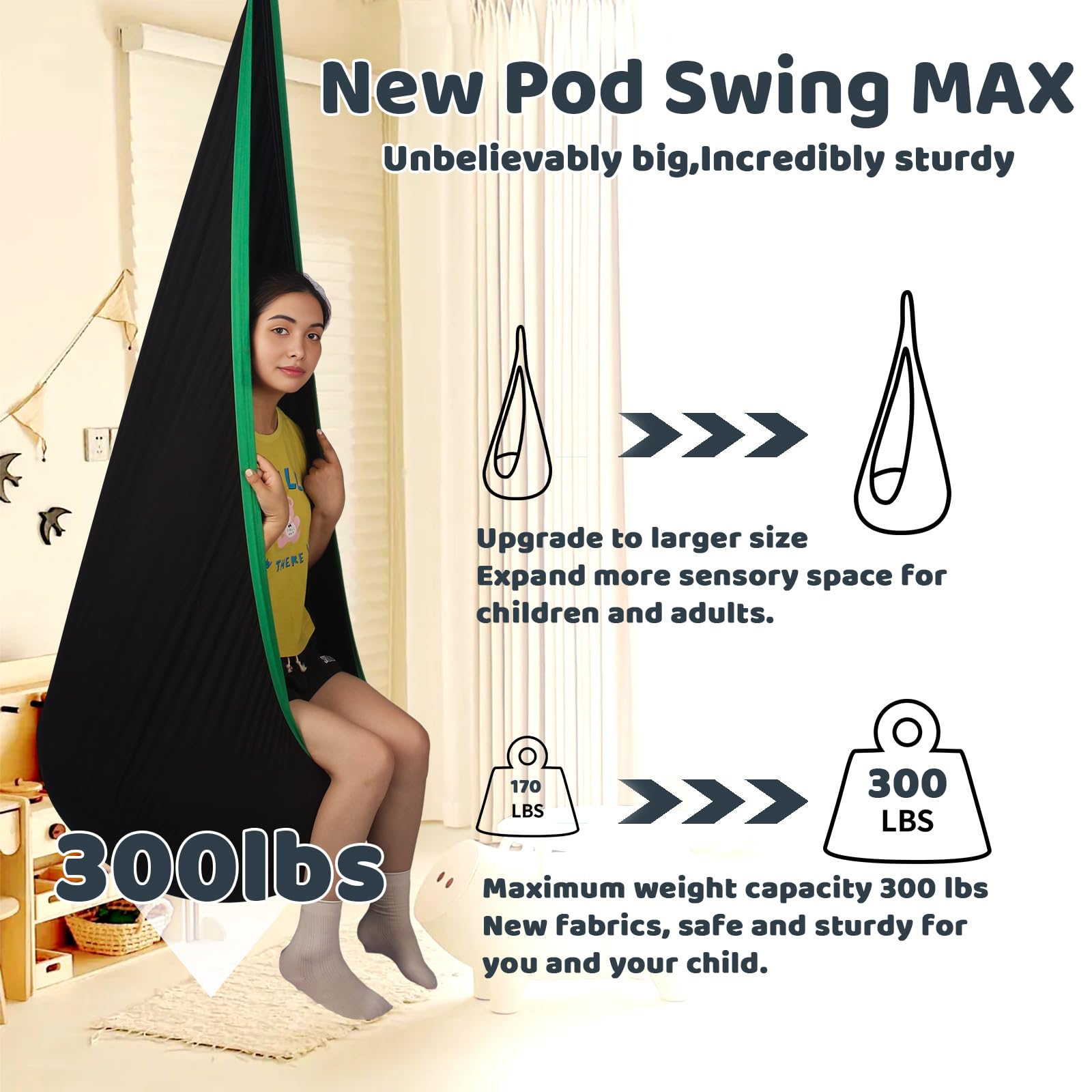 HiCamer sensory swing inflatable cushion detail for comfy seating