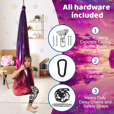 HiCamer sensory swing delivering hugging comfort for kids during play