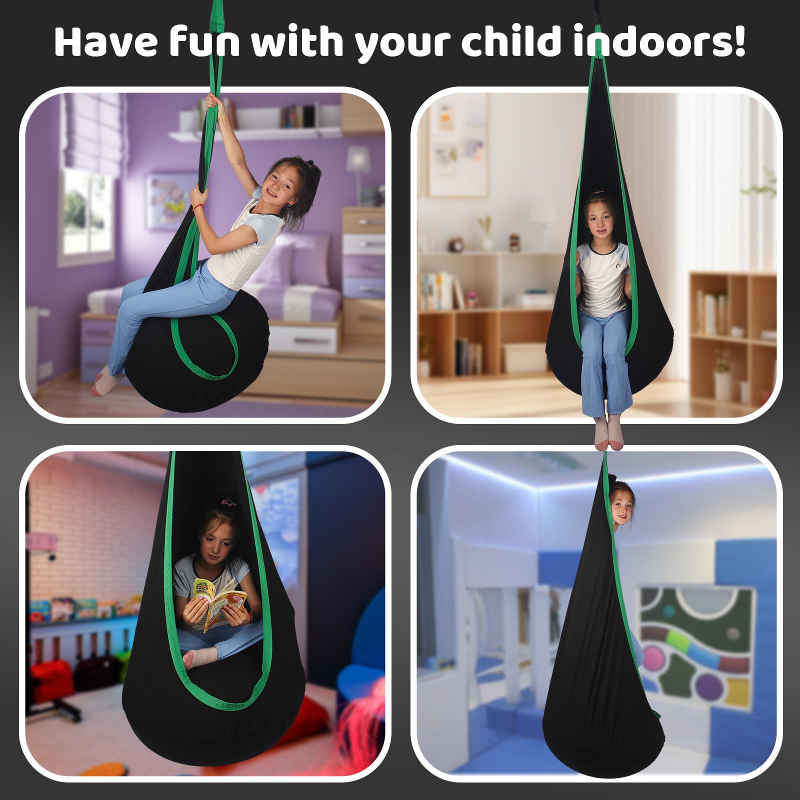 HiCamer sensory swing reinforced edges for safety and durability