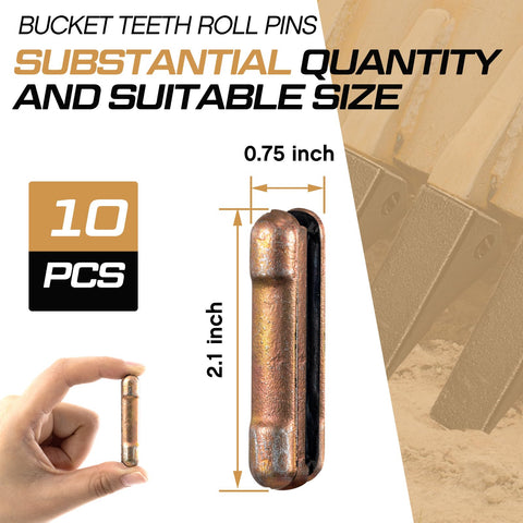 Hicarer 10-pack flex pins for 23/230 bucket teeth.
