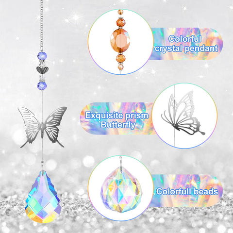 Hicarer butterfly prism hangs outdoors for cheerful daylit reflections