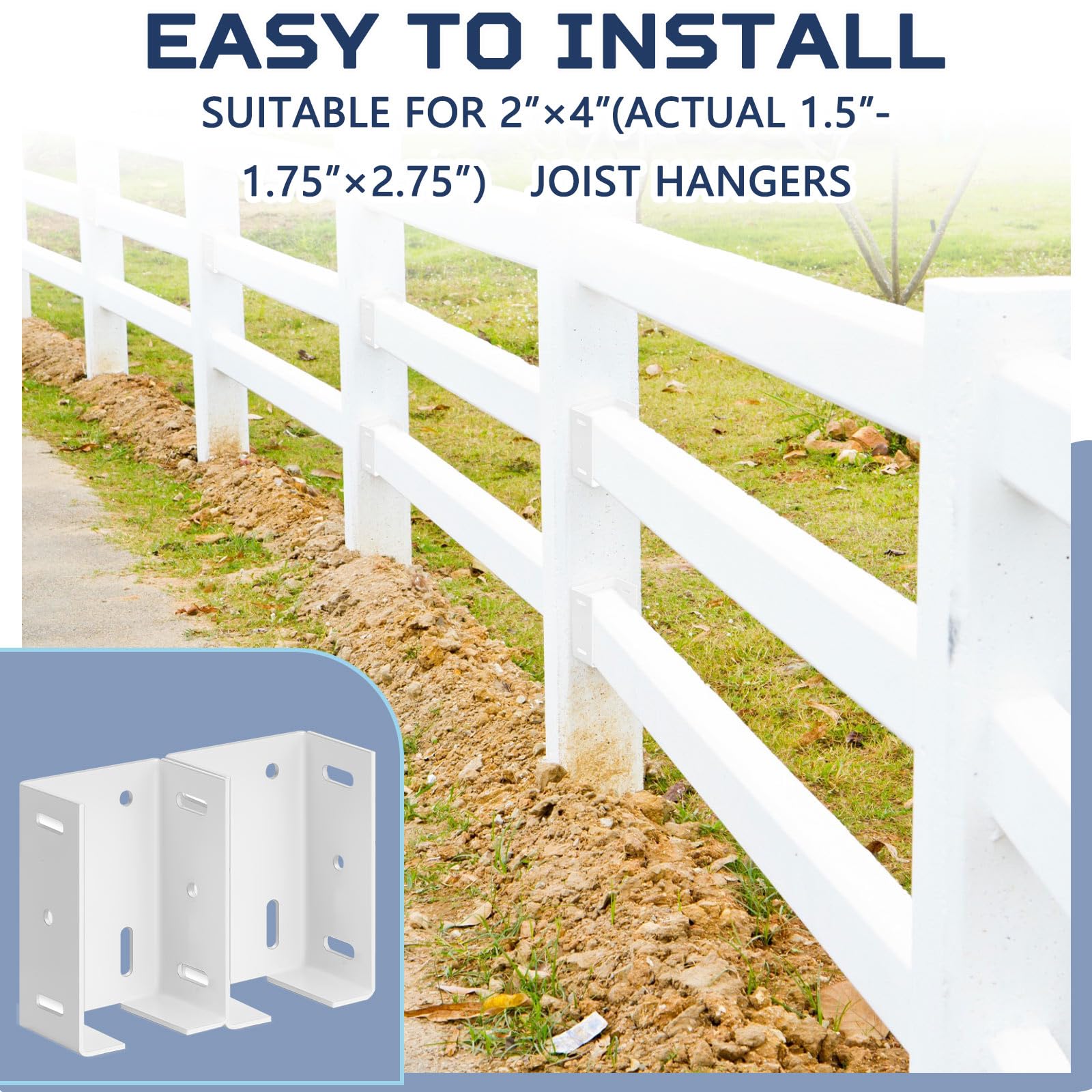 Hicarer garden fence bracket, application example, versatile fencing project.