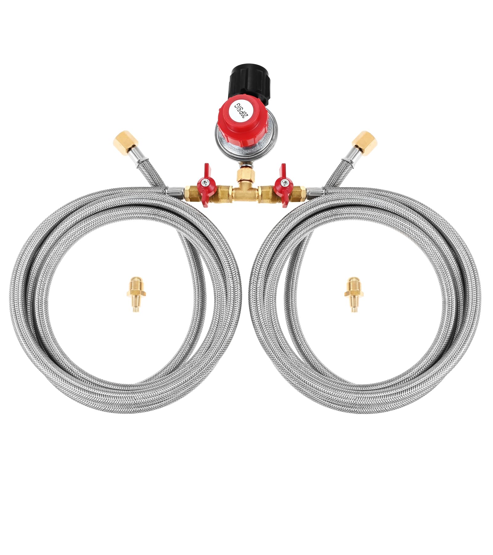 Hicello 0-20 PSI regulator demonstrates precise pressure control for outdoor cooking.
