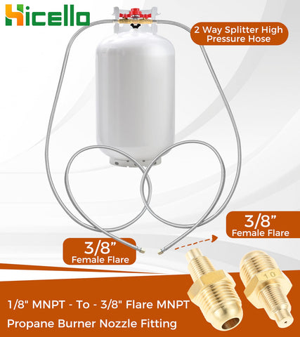 Hicello brass fittings show durable, secure propane connections during use.
