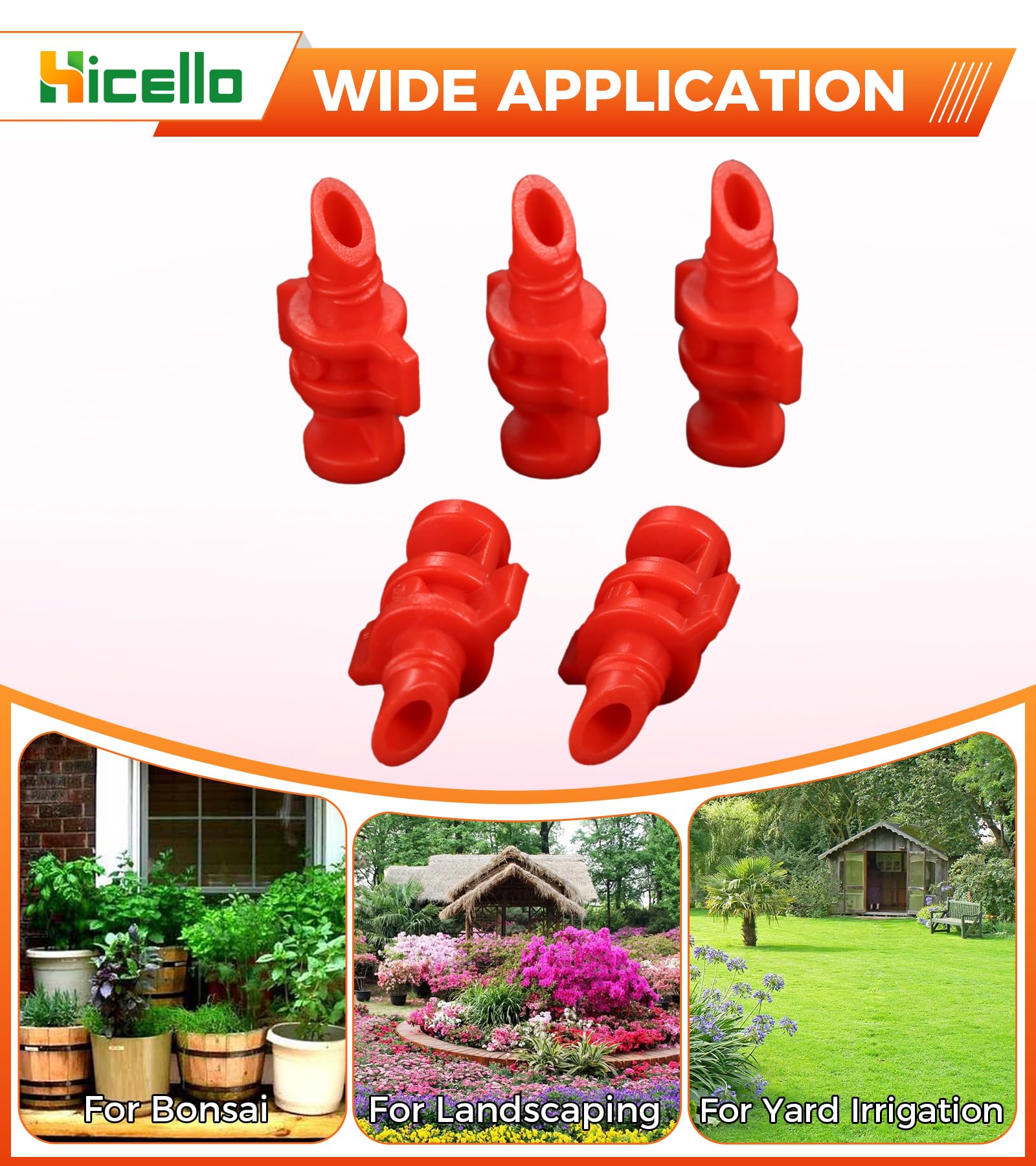 Hicello 30-60 L/hour flow supports customizable watering for lawns and beds.