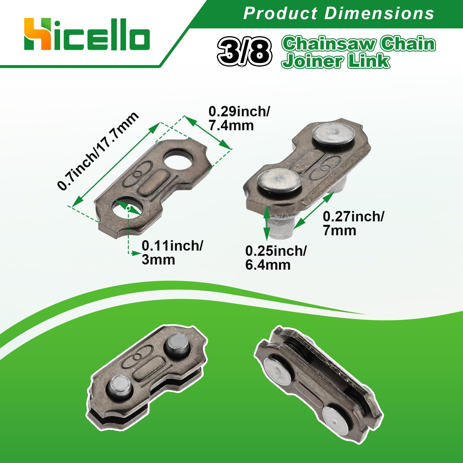 Hicello master-link preset strap 375 for reliable joining.