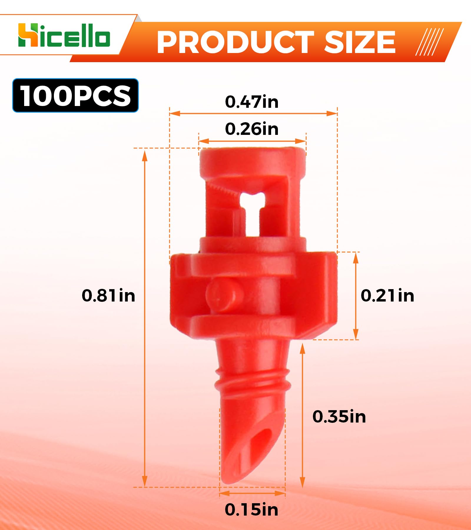 Hicello mini sprinkler head with compact design for dense plant clusters.