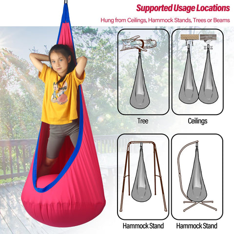 HiChrote Pod Swing Seat supports up to 300 lbs for kids and adults.