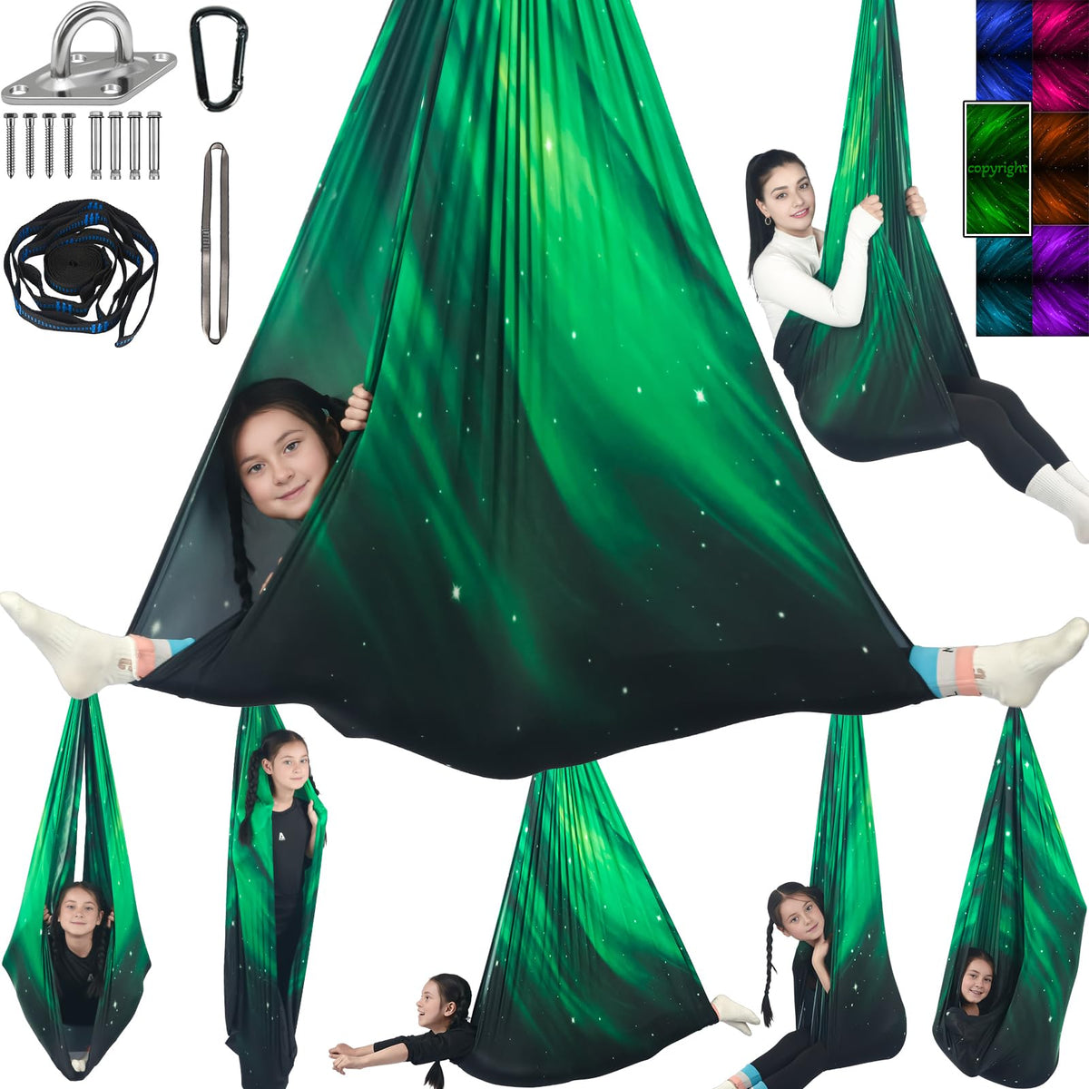 HiChrote sensory swing for kids in indoor and outdoor setting promoting calming play