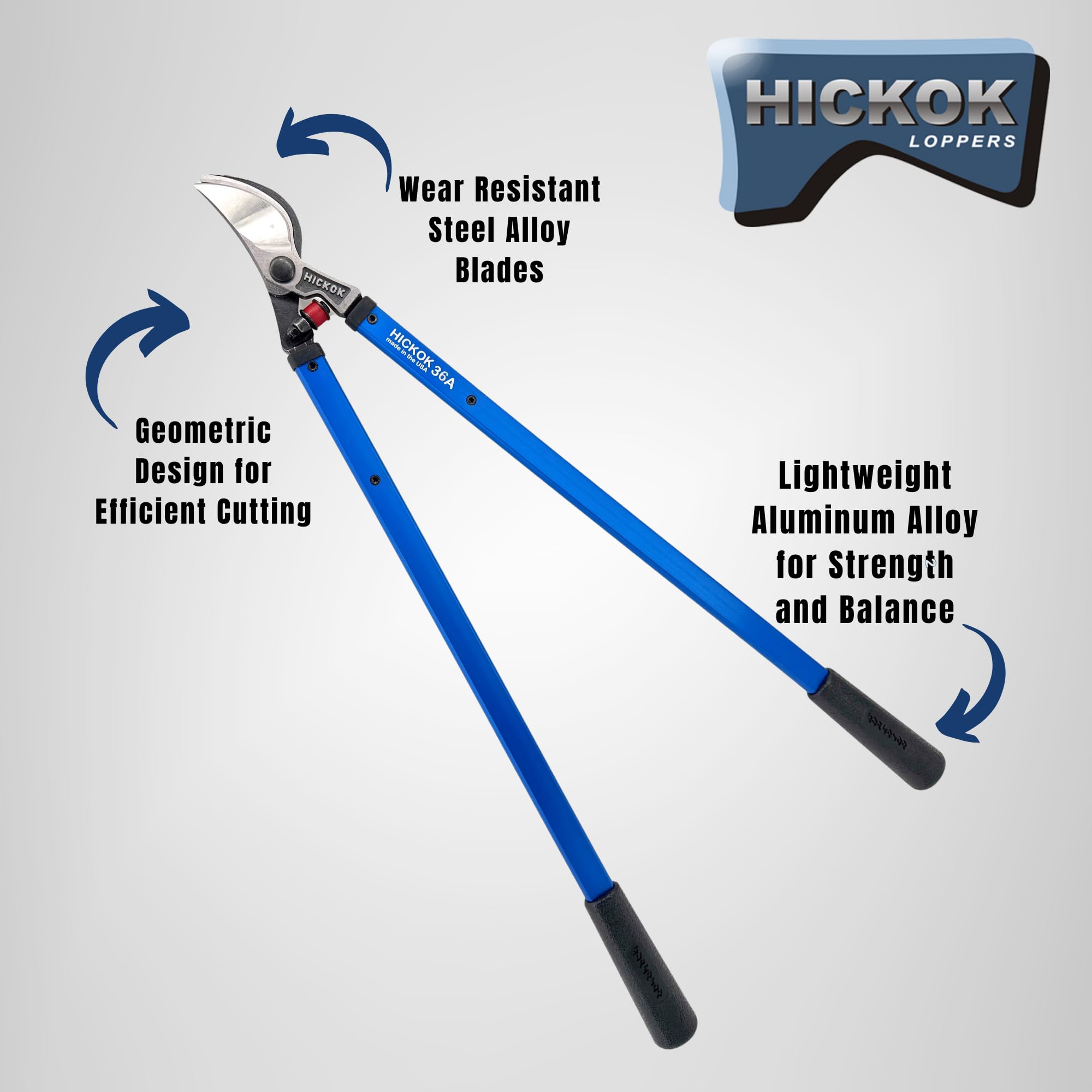 Hickok lightweight design supports extended yard work and easier handling.